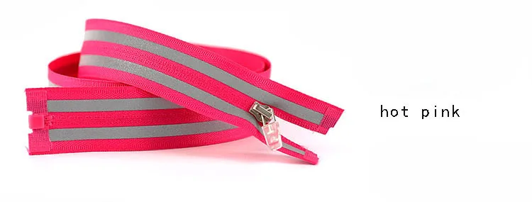 hot pink 10 шт. 3#70 см нейлон Светоотражающие молнии открытый конец молния для спортивной одежды карман 7 цветов - Цвет: hot pink
