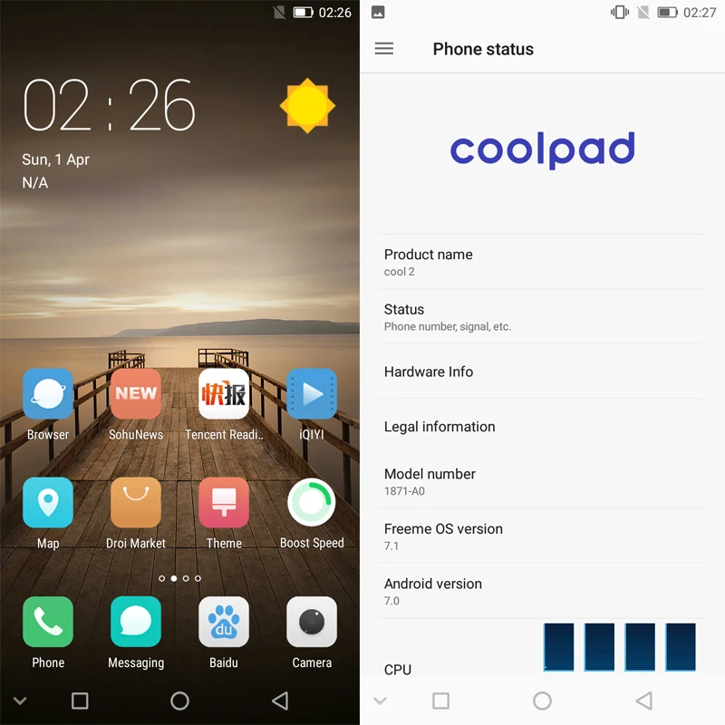 Coolpad cool 2 мобильный телефон 4G 64G 5 7 дюймов полный экран распознавание лица Android 0