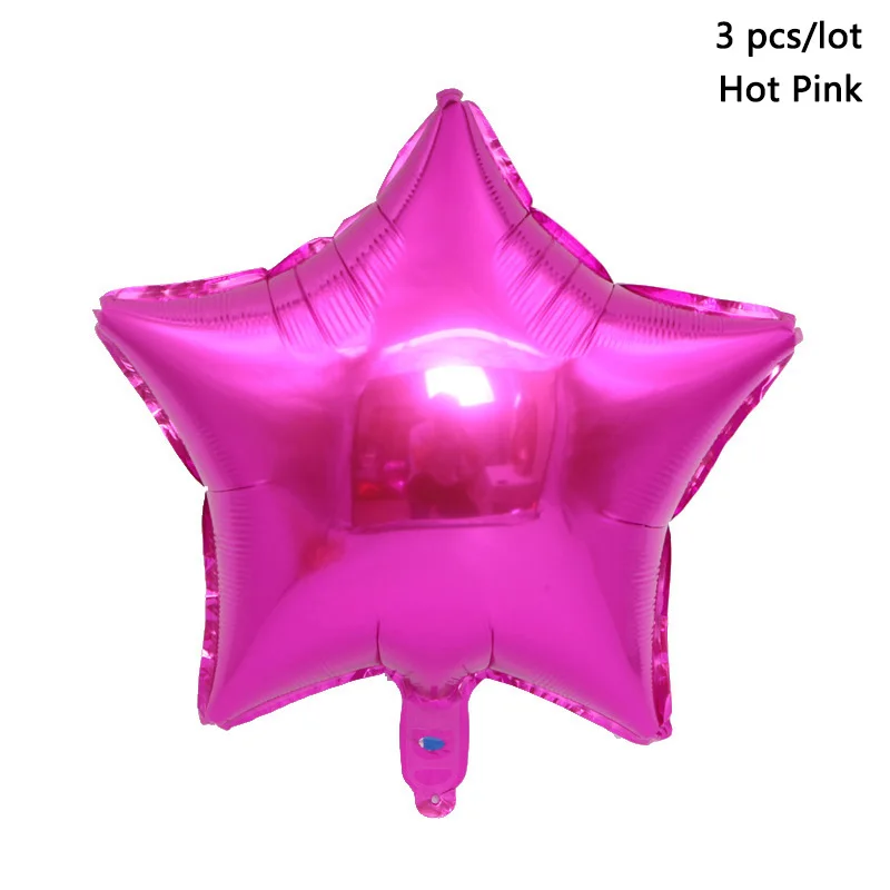 Star Hot Pink 3 шт./лот 18 дюймов шар в форме звезды воздушные шары с дизайном «сердце» на день рождения шарики для свадьбы Вечерние decoarations алюминиевый шары праздничные воздушные шары с гелием - Цвет: Star Hot Pink