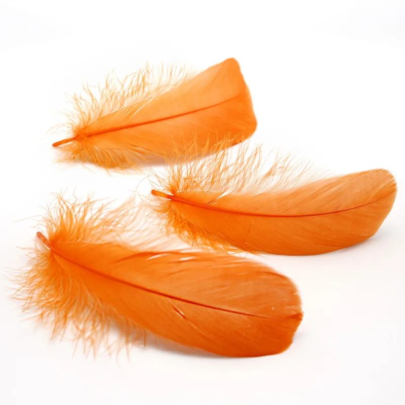Orange Yellow DIY гусиные перья розница 50 шт 8-13 см 3-5 дюймов гусиные перья паровые перья промытый гусиный пух пушистый шлейф для свадьбы - Цвет: Orange Yellow