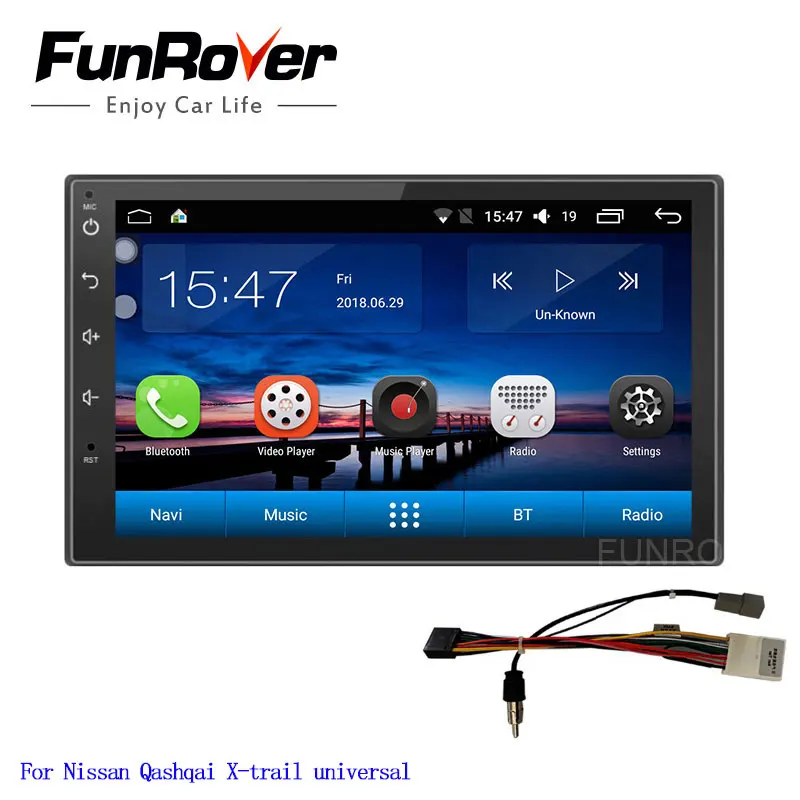 Автомобильный мультимедийный плеер Funrover 4 ядра 2 din dvd Android 8 0 для Nissan Qashqai X trail