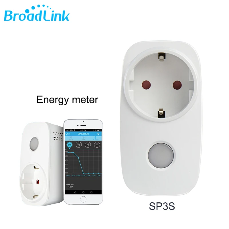 Broadlink Sp3s EU розетка беспроводная Wifi с энергометром 3G 4G Удаленная умная поддержка