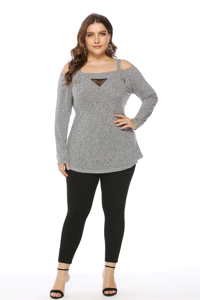 IANLAN новинка футболка большого размера женская с длинным рукавом для больших