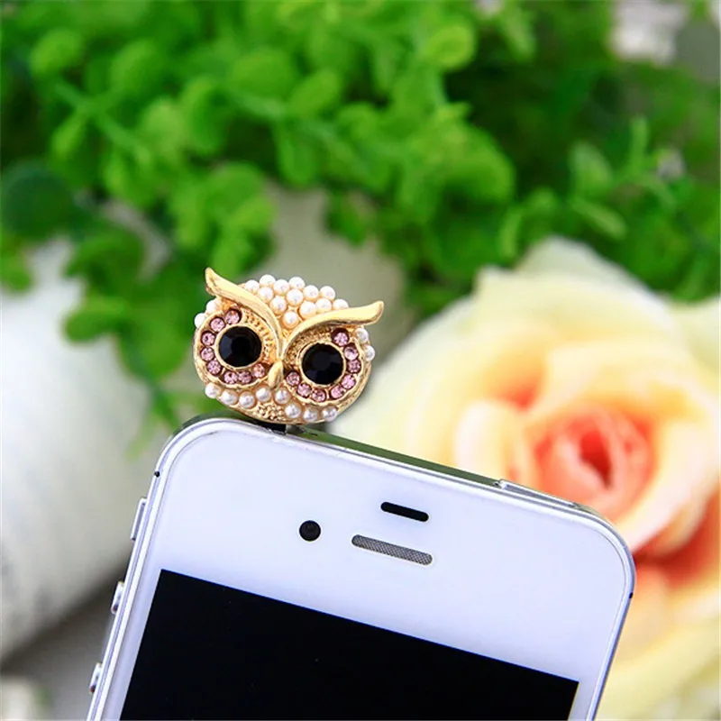 Pearl big eye Owl Earphone 3.5 audio Dust Plug 3.5mm AUX Jack for apple Iphone 4 5 6 Xiaomi Huawei OPPO VIVO PC latop cork Korea | Мобильные