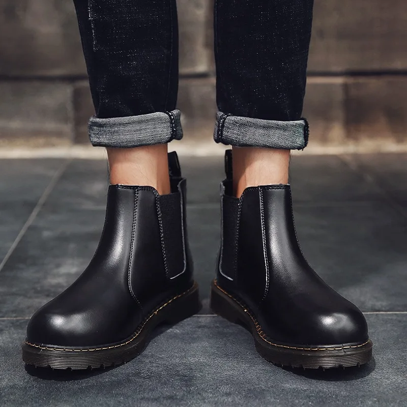 2018 Осенняя Брендовая обувь для мужчин Ботинки Челси ботильоны большие размеры