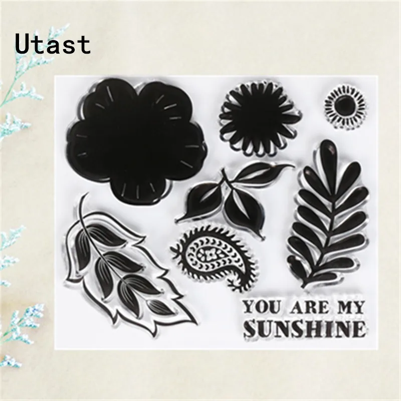 Sunshine Flower Leaves прозрачные силиконовые штампы/прозрачный резиновый штамп для