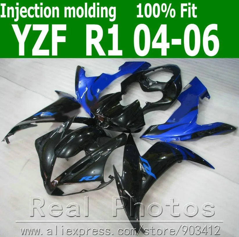 Бесплатная доставка комплект обтекателей для YAMAHA YZFR1 2004-2006 blue GO! Комплект 04 05 06 YZF R1