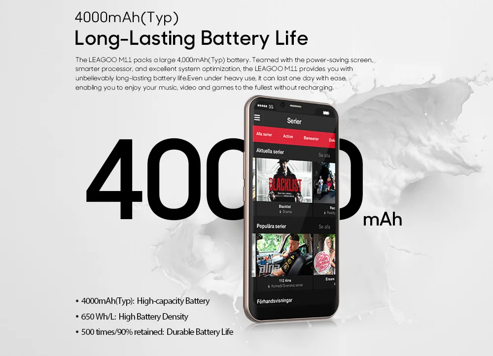 LEAGOO M11 6 18 &quotAndroid 8 1 смартфон 4000 мАч 2 Гб 16 MT6739 четырехъядерный отпечаток пальца