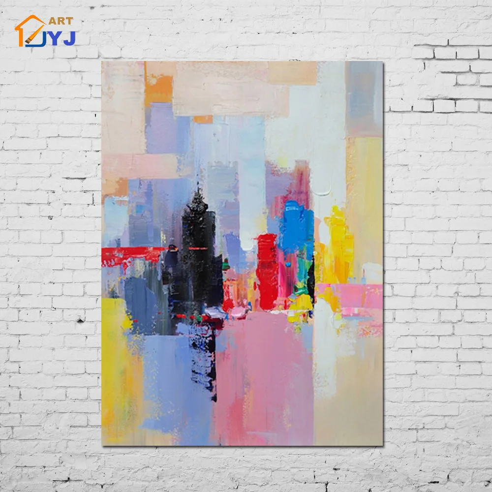 

Vivid Color Picture Canvas Wall Art Hand Painted Modern Abstract Oil Painting for Living Room Decoration Gift No Framed A020