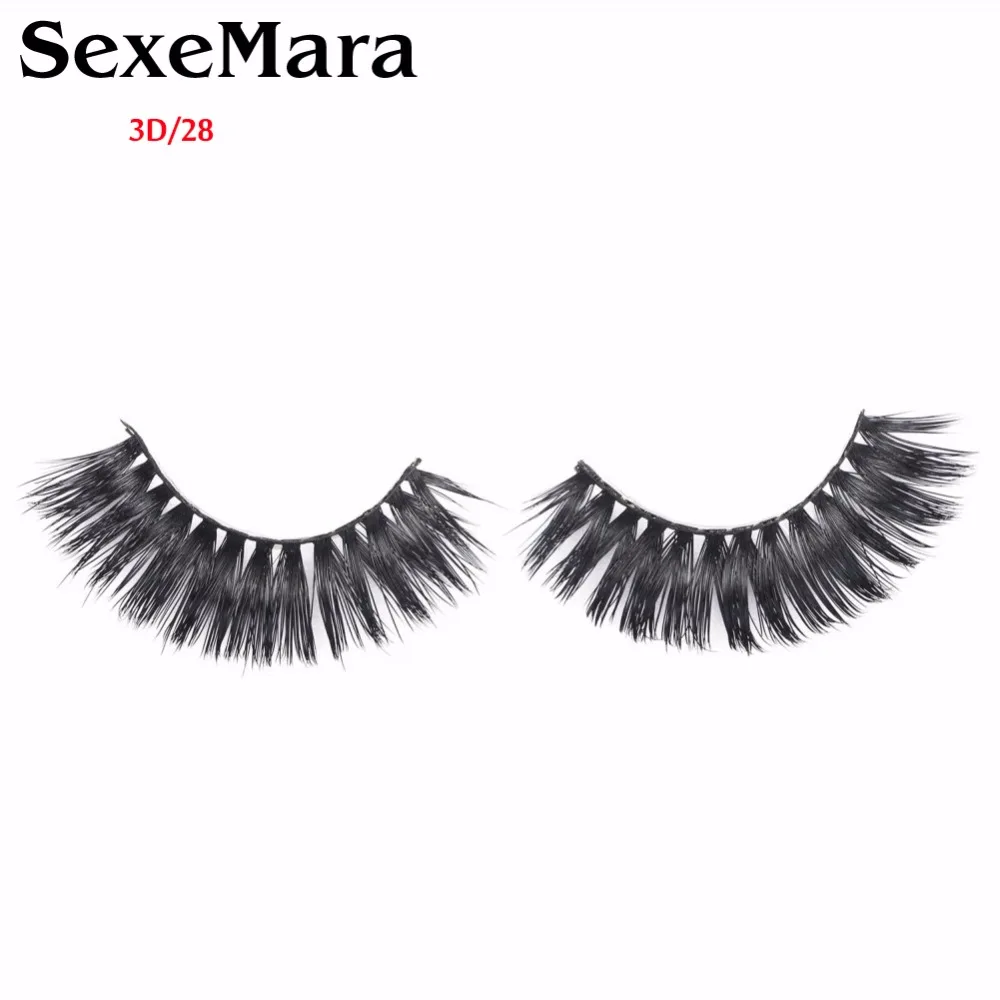 SexeMara 2 pair/set False Eyelashes Black Cross Fake Eyelash Natural Long Make up Eye lash Extensions 3D/28 | Красота и здоровье