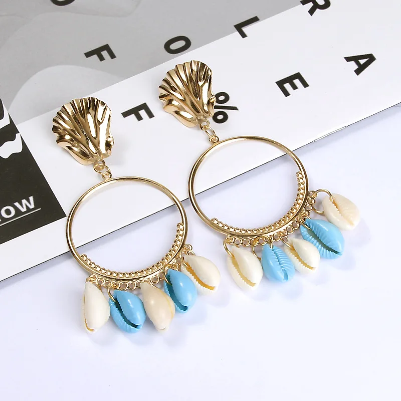 2021 Новые летние пляжные украшения модные серьги в виде морской ракушки для