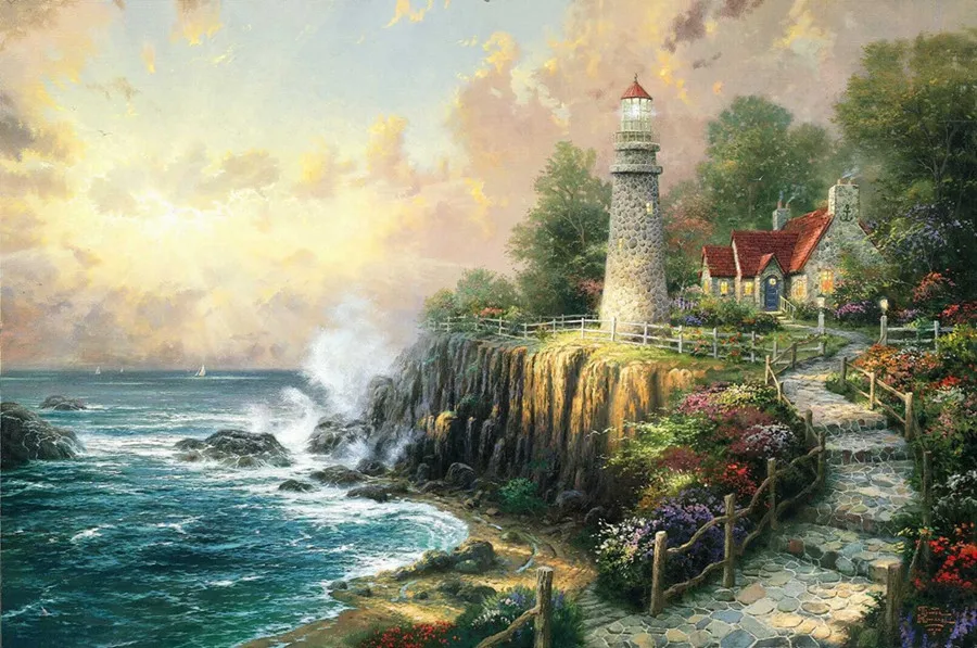 Thomas Kinkade светильник O Peace абстрактная картина с HD рисунком рисунок на фотографиях