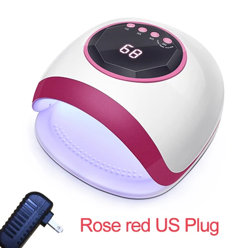 Rose red US plug 72 Вт светильник для ногтей 30 светодиодов УФ лампа высокой мощности быстрое отверждение с умным датчиком Сушилка для ногтей с таймером для гель-лака Маникюрный Инструмент - Цвет: Rose red US plug