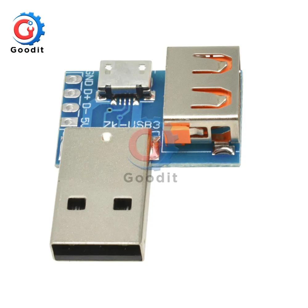 USB конвертер Стандартный тип A Мама папа для Micro на 4P терминал адаптера платы 2 54 мм
