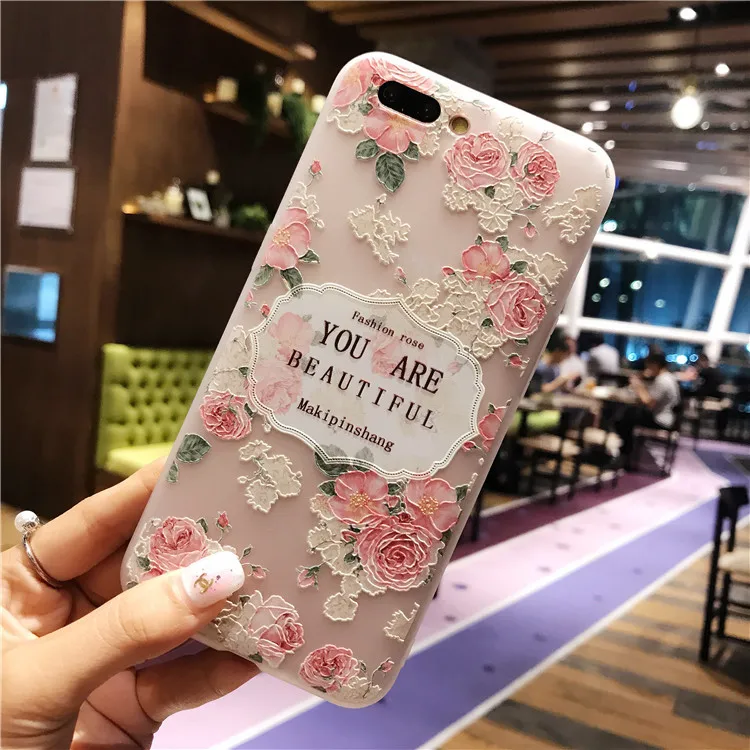 Lovebay чехол для телефона для iPhone 11 Pro 6 6S 7 8 Plus X XR XS Max 3D Рельефный цветок Фламинго лист арбуз Мягкий ТПУ для iPhone XR - Цвет: T5