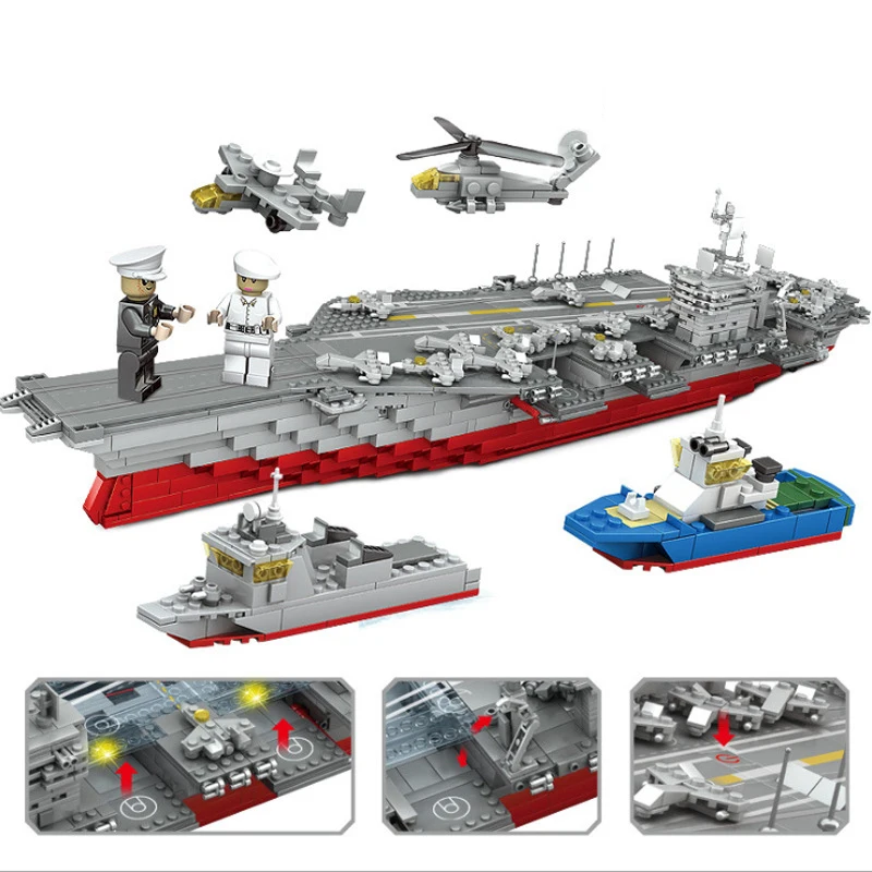1868 шт. детские строительные блоки игрушка Совместимость с legoingly city military Big battleship