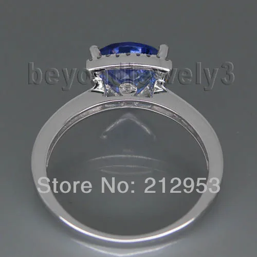 Кольцо из белого золота с натуральным бриллиантом 8 мм YWR0034|diamond tanzanite rings|ring salegold