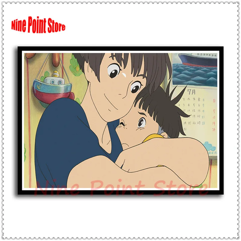Ponyo на скале Хаяо Миядзаки бумага с покрытием классический мультфильм фильм плакат домашний Декор без рамки