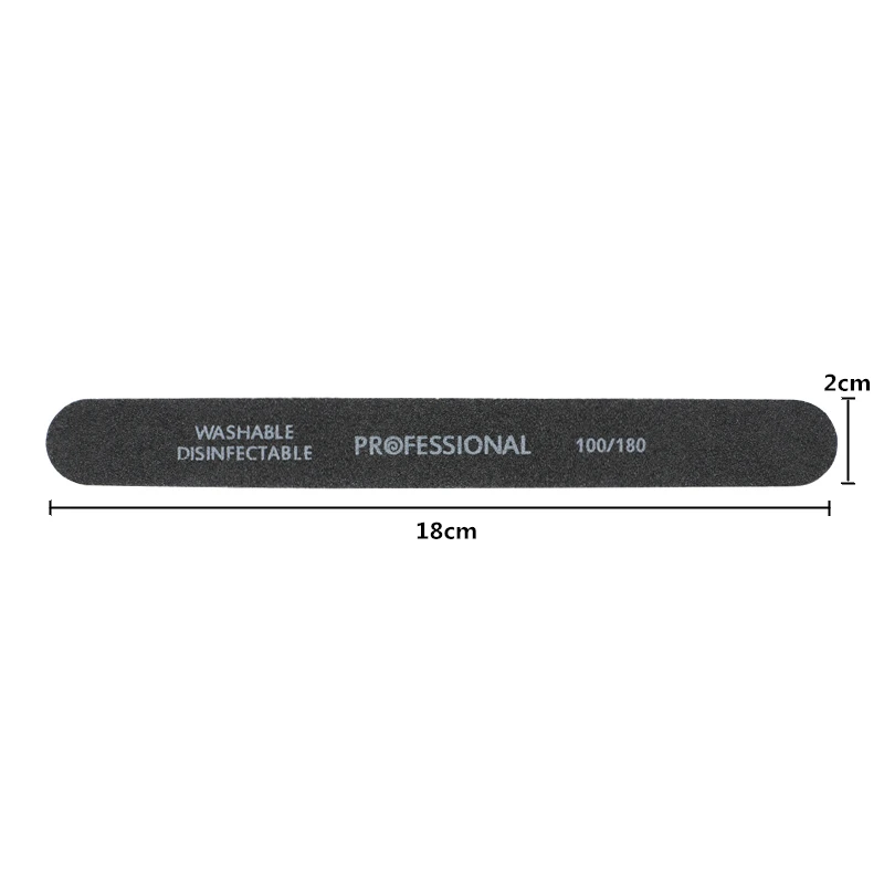 

10PCS Black straight Nail Files Sandpaper Manicure Nail Art Sanding Salon Buffer UV Gel Polisher Manicure Pedicure Nail Tools