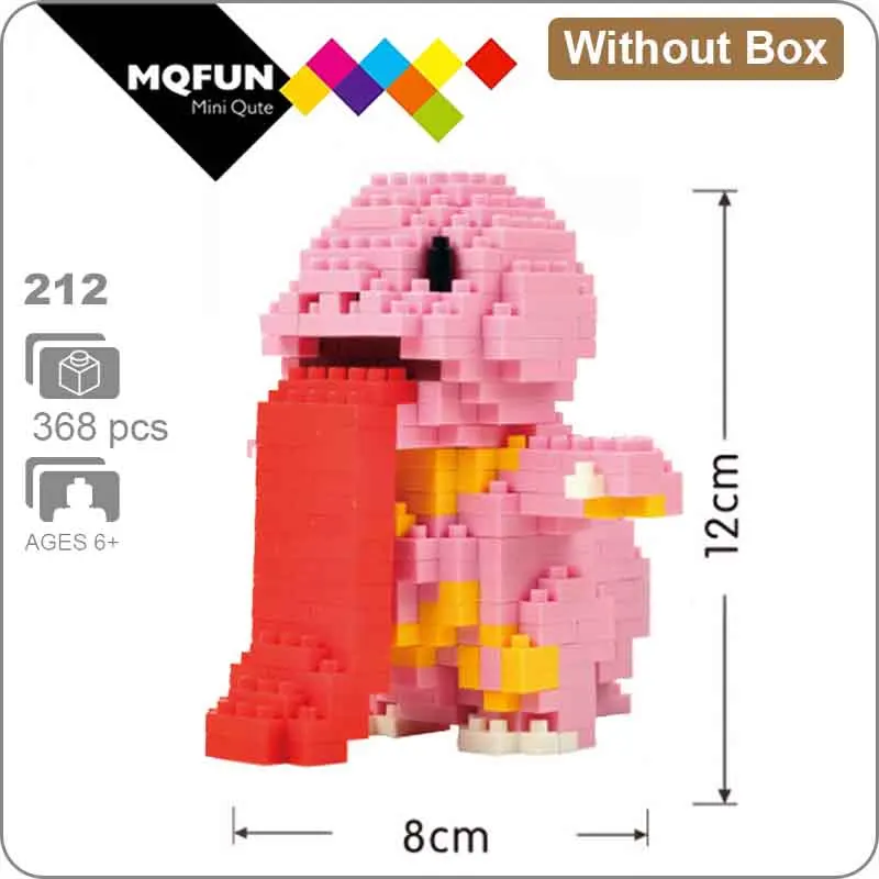 LNO 212 Without Box LNO мини блоки фигурки kawaii 3D Пикачу японский мультфильм Аниме пластиковые детали для конструктора игры DIY модели образовательных игрушек - Цвет: LNO 212 Without Box