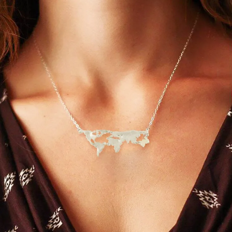 Новинка модное Позолоченное серебряное ожерелье в виде глобуса двух цветов