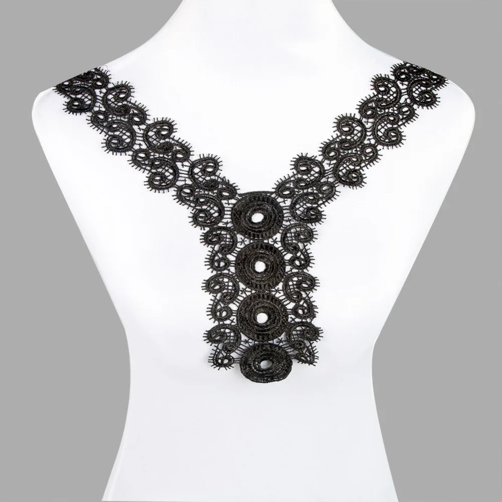 1 шт. кружевное искусственное декольте Smiry белый черный красивый цветок роза