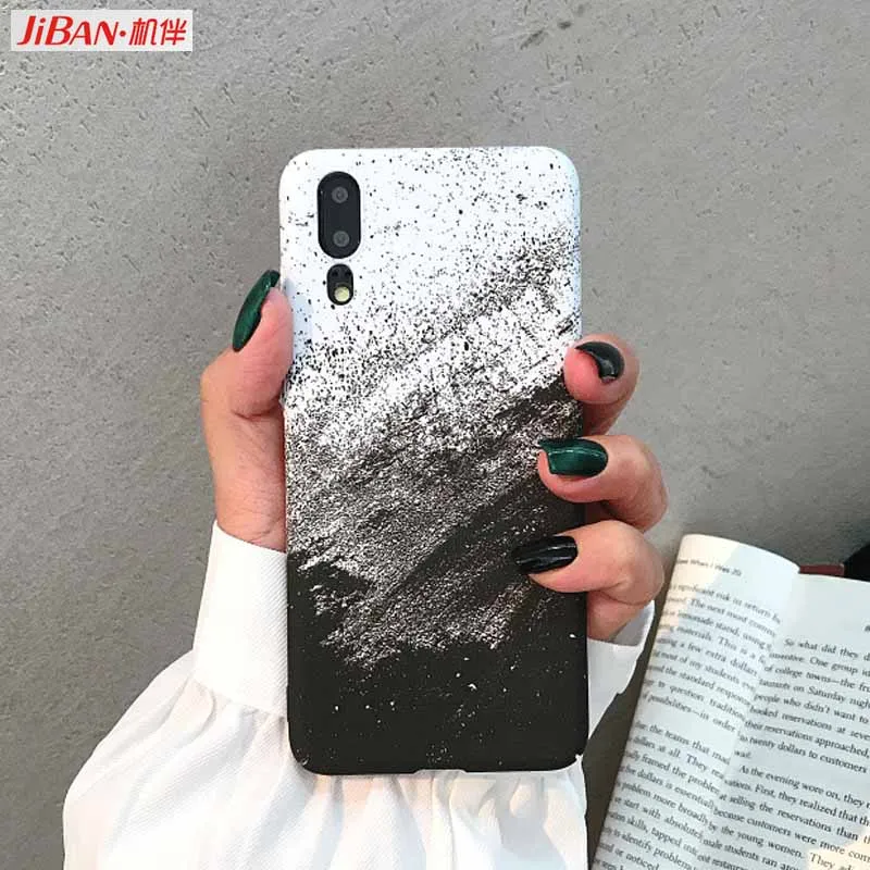 JIBAN черный белый картина из песка матовый чехол для OPPO iphone R9 9 Rplus R9Splus R11s R11splus