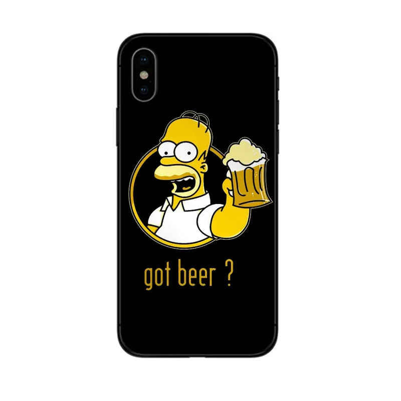 BLACK TPU Simpson Барт Симпсон Черный Мягкий ТПУ силиконовый чехол для телефона чехол для apple iPhone 6 6s 7 8 Plus X XR XS 5 5S SE забавные Симпсоны оболочка coques - Цвет: BLACK TPU Simpson