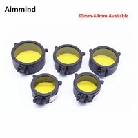 rifle scope quick see thru flip spring up amber lens cover open riflescope eye protect objective cap for caliber