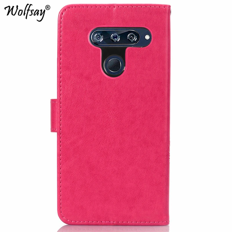 Чехол Wolfsay для LG V40 кожаный чехол-бумажник Fundas чехол ThinQ с подставкой флип-чехол