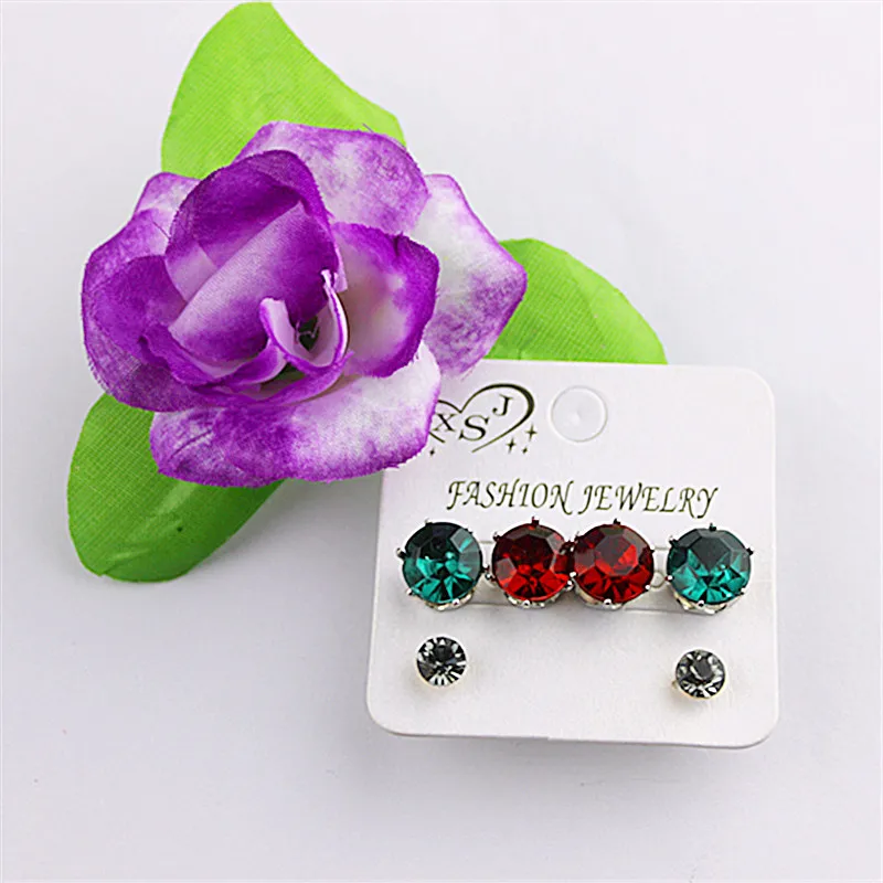 New popular Christmas lady wholesale jewelry factory girls birthday party gorgeous red green gray stud earrings g | Украшения и