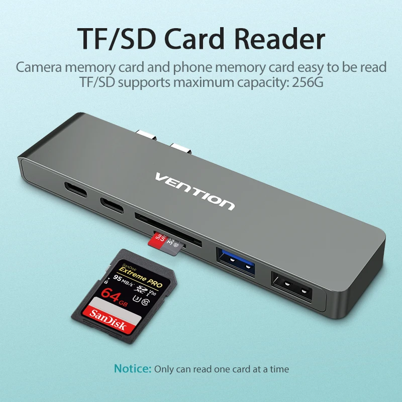Vention USB-C адаптер Thunderbolt 3 док-станция usb type C к HDMI конвертер для нового Macbook Pro usb-c концентратор SD/TF кард-ридер