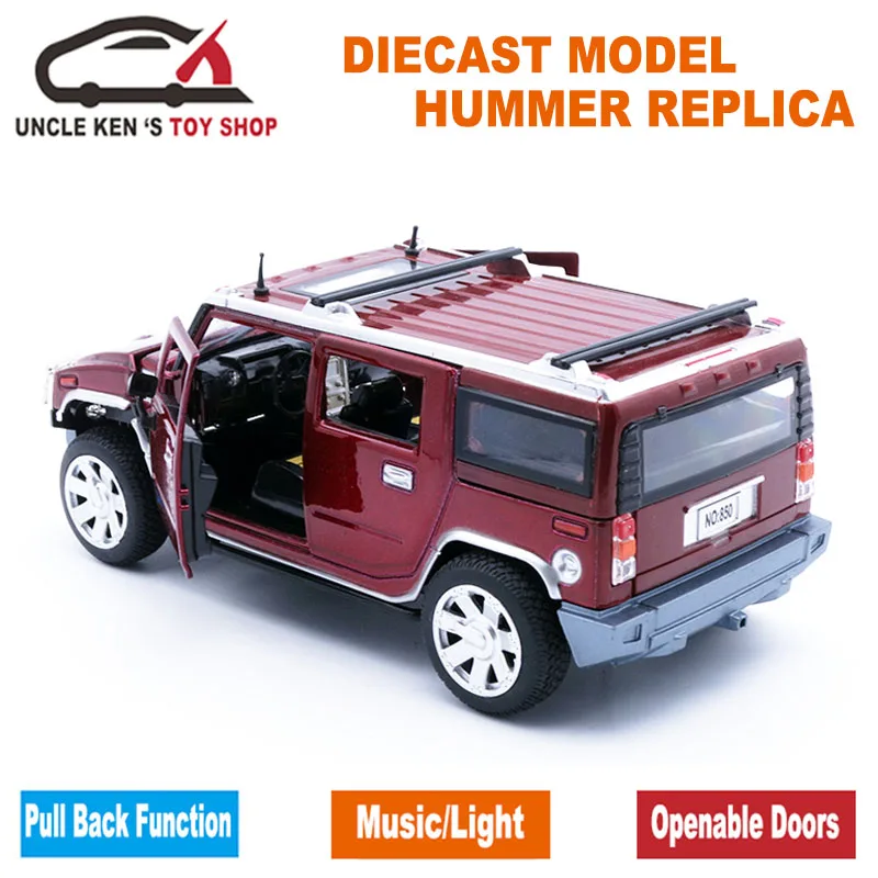 Миниатюрная модель Humvee Diecast 1:24 АВТОМОБИЛИ длиной 18 см Подарочные игрушки для