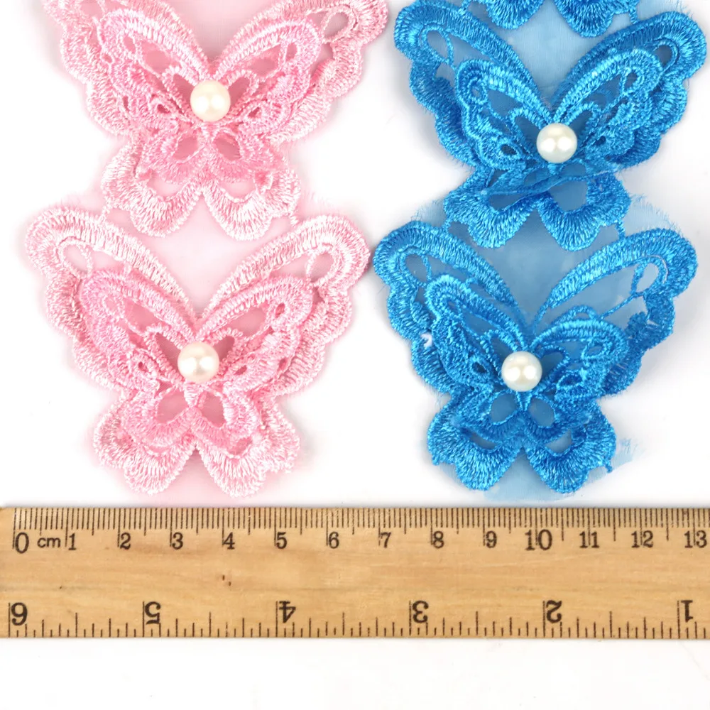 Оптовая продажа 1 ярд растворимый цветок бабочки полиэстер кружевная отделка