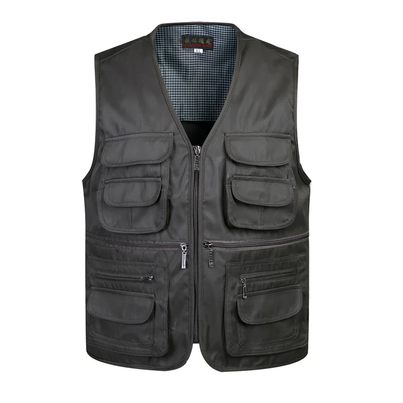 Silver Vest Классический мужской жилет с множеством карманов для лета, мужской повседневный сетчатый жилет без рукавов для работы фотографа, мужская куртка с несколькими карманами - Цвет: Silver Vest