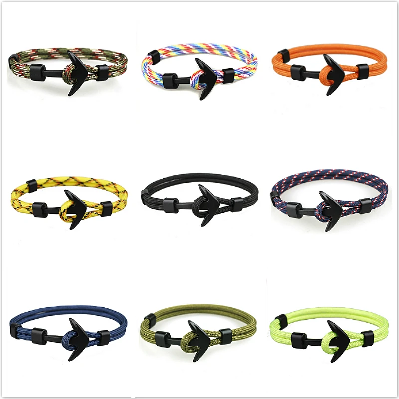 Новые модные мужские браслеты Амулеты с веревкой для выживания|Браслеты шармами|
