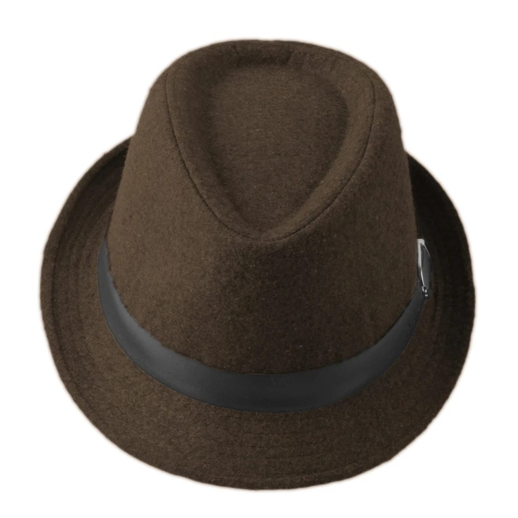 Mistdawn дети мальчики девочки хлопок Fedora Hat Трилби дети Gangster Кепки зима-осень Джаз Кепки s кожаный ремешок Размеры 54 см