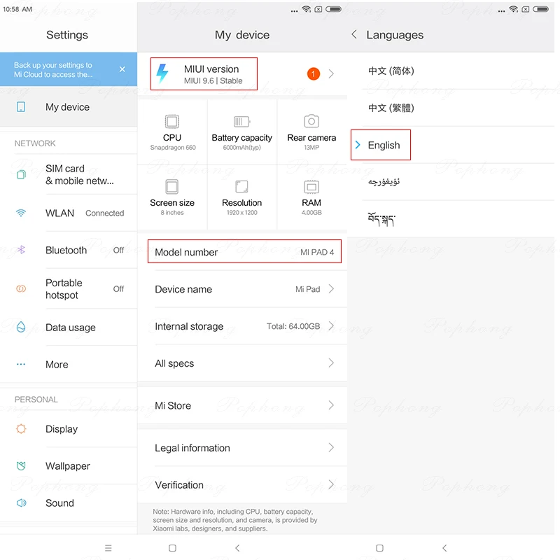 Оригинальный планшет Xiaomi Mi Pad 4 Гб 64 ГБ Восьмиядерный процессор Snapdragon 660 8 0 дюймов