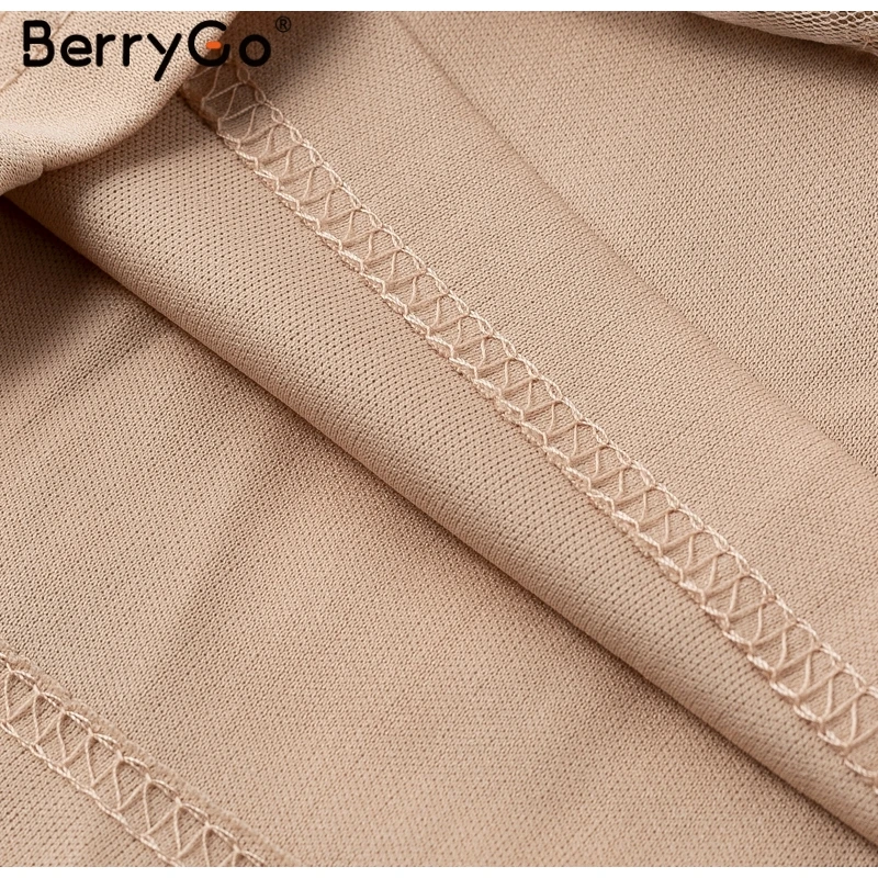 BerryGo, сексуальный, глубокий v-образный вырез, расшитый блестками, сетка, женский комбинезон, элегантный, без спинки, подкладка, женский короткий комбинезон, высокая талия, с кисточками, комбинезоны