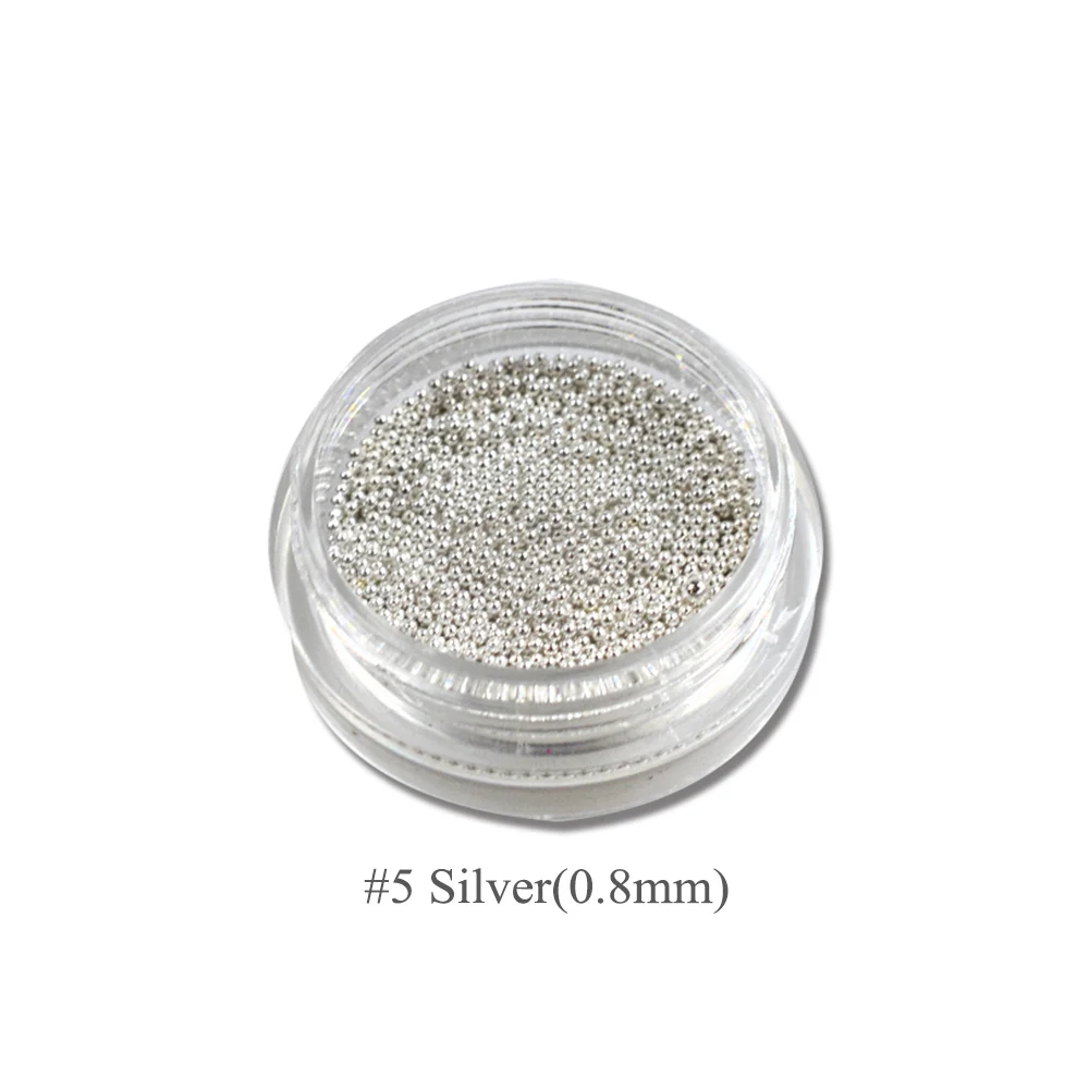 5 Silver Сладкий тренд 1 бутылка 3g jar Сияющий 0,8 мм-2 мм 3d-украшения для ногтей Золото Серебряные бусинки с желтым кристаллом для украшения ногтей LANJ251 - Цвет: 5 Silver