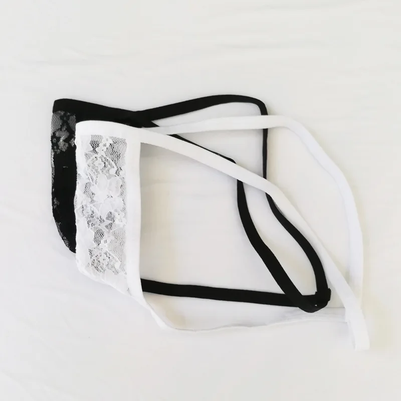 Нижнее белье для мужчин соблазнительные кружевные трусики с нитями сетчатые