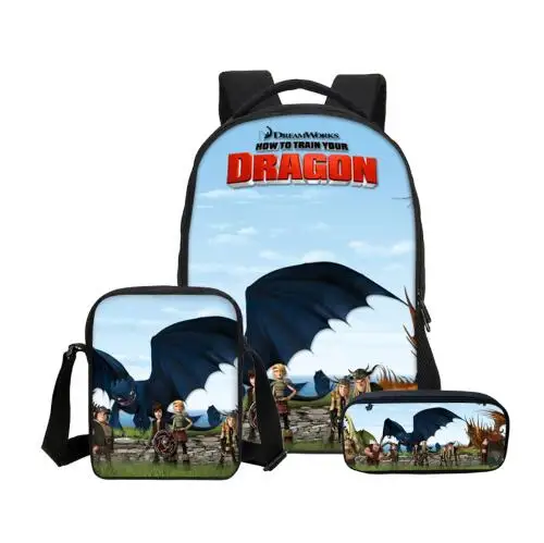 Как приручить Вашего Дракона аниме печать на заказ набор рюкзак большой мальчик