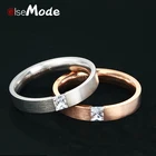 Кольцо ELSEMODE из нержавеющей стали с фианитом, обручальное кольцо для влюбленных, обещание, кольца из розового золота для женщин и пар, ювелирные изделия