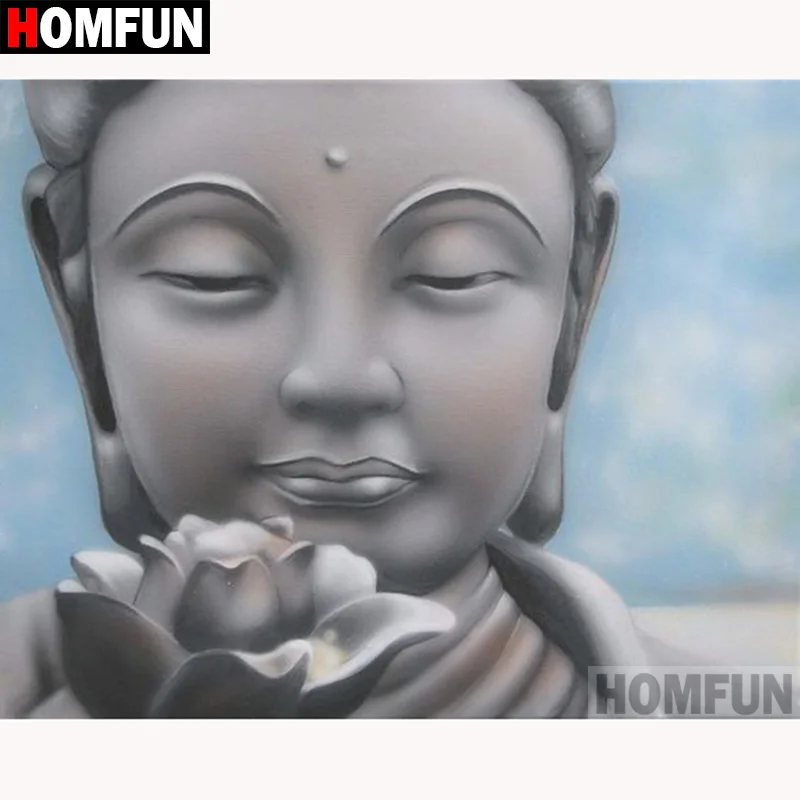 HOMFUN Full Square/Round Drill 5D DIY Diamond Painting &quotReligion Buddha&quot 3D Embroidery Cross Stitch Home Decor A18585 | Дом и сад