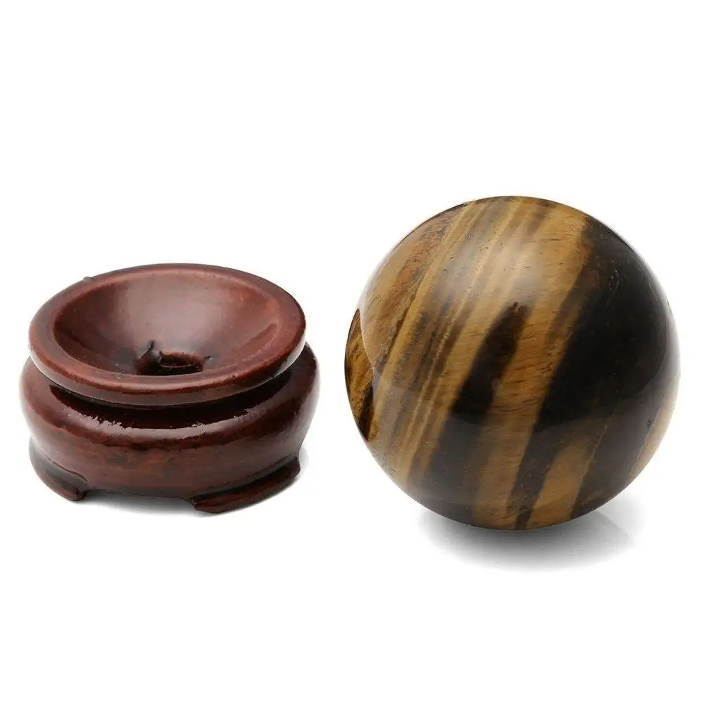 

20mm pink/brown Crystal Ball with wood stand Quartz Glass Ball table decoration Crystal Craft home decoration accessories
