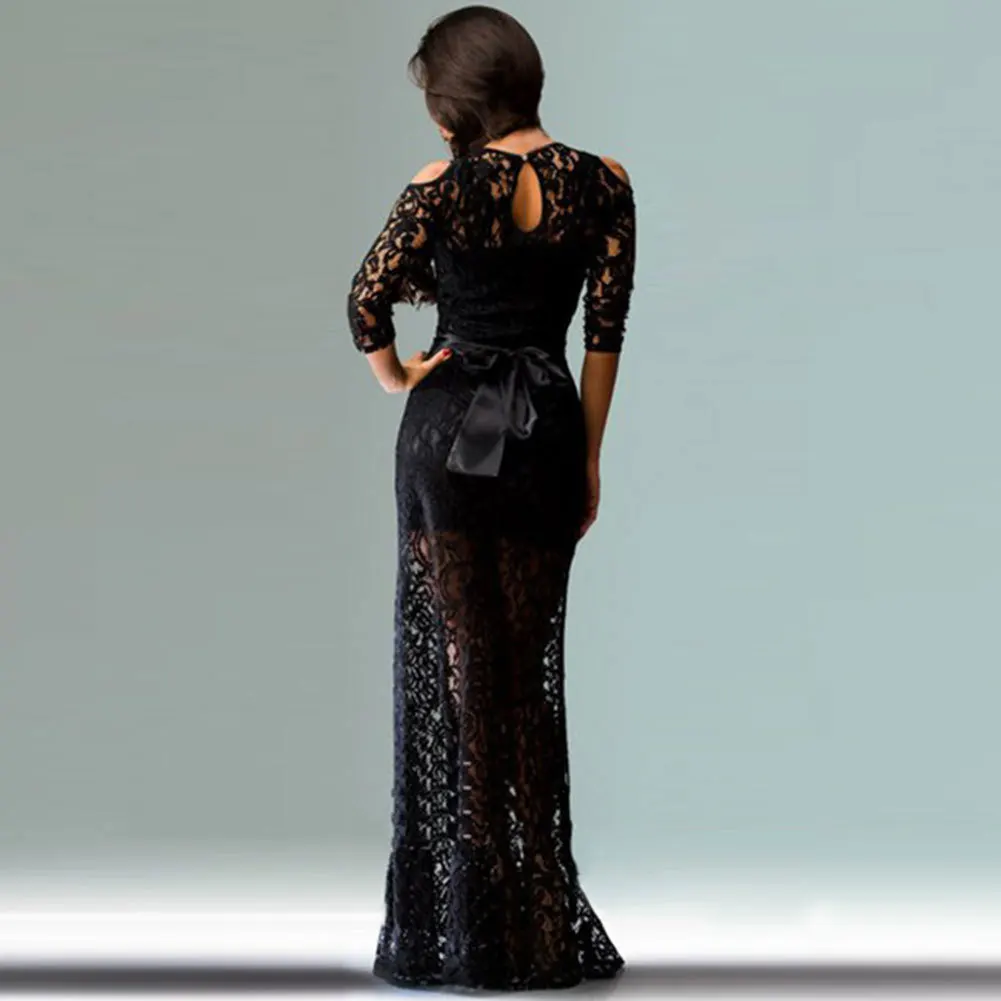 2016 Горячая Распродажа длинное женское кружевное платье Летнее сексуальное Vestidos