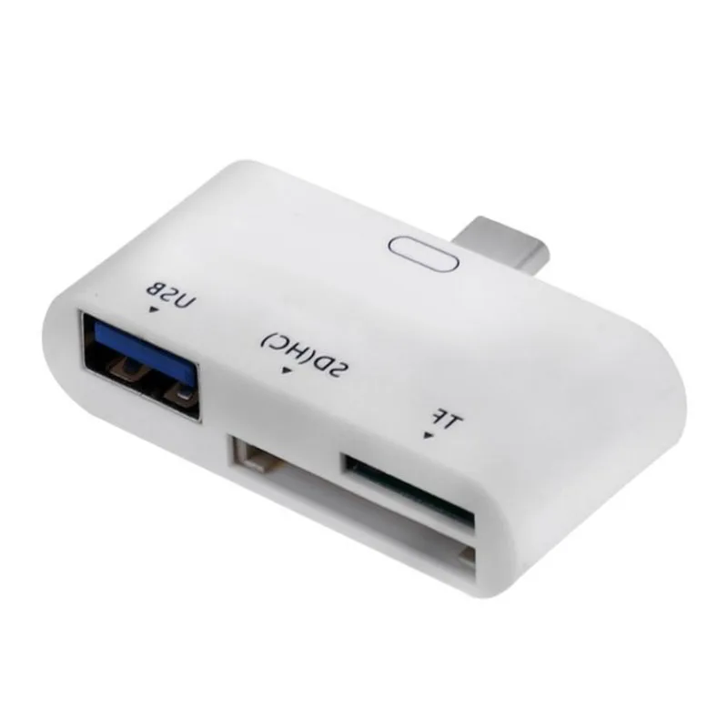 3 в 1 type-C USB 3,0 OTG SD/TF Мини карта смарт-кардридер адаптер высокоскоростной Тип C устройство для чтения карт памяти