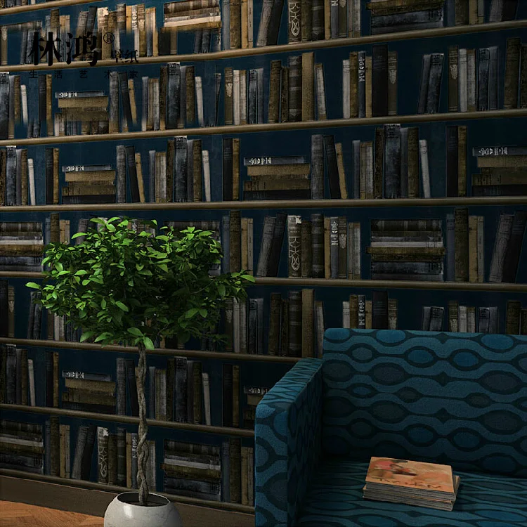 3d обои в рулонах с книжной полкой для кабинета американском винтажном китайском