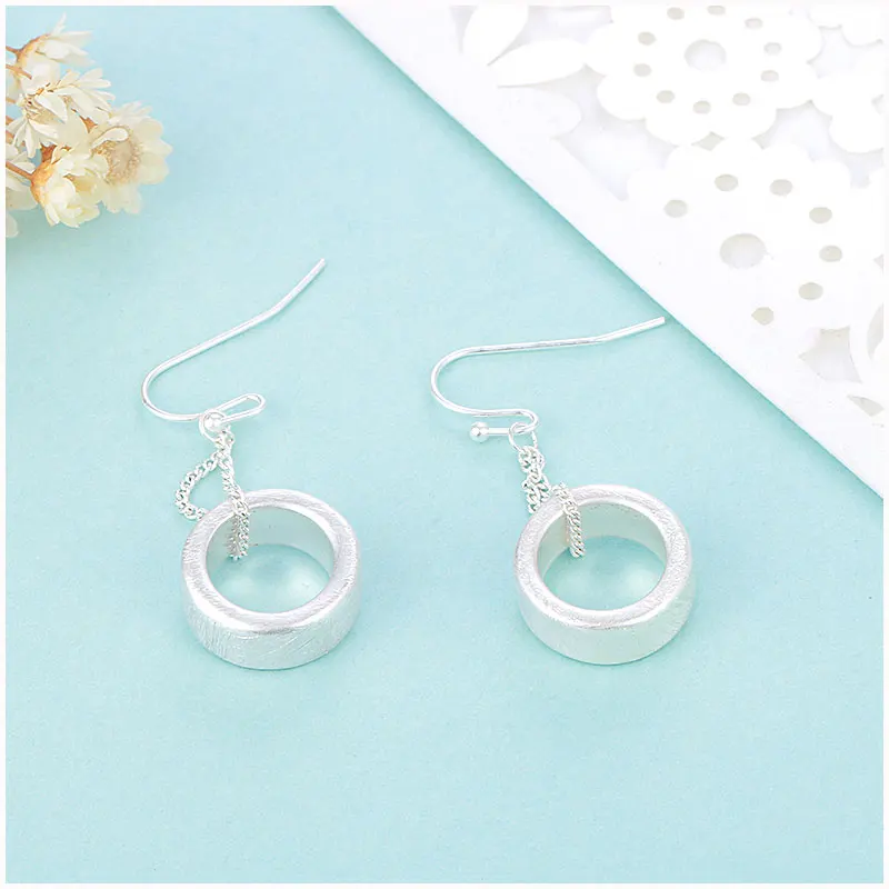 HONGYE модные ювелирные изделия серебряные серьги ручной работы Рисунок/полировка