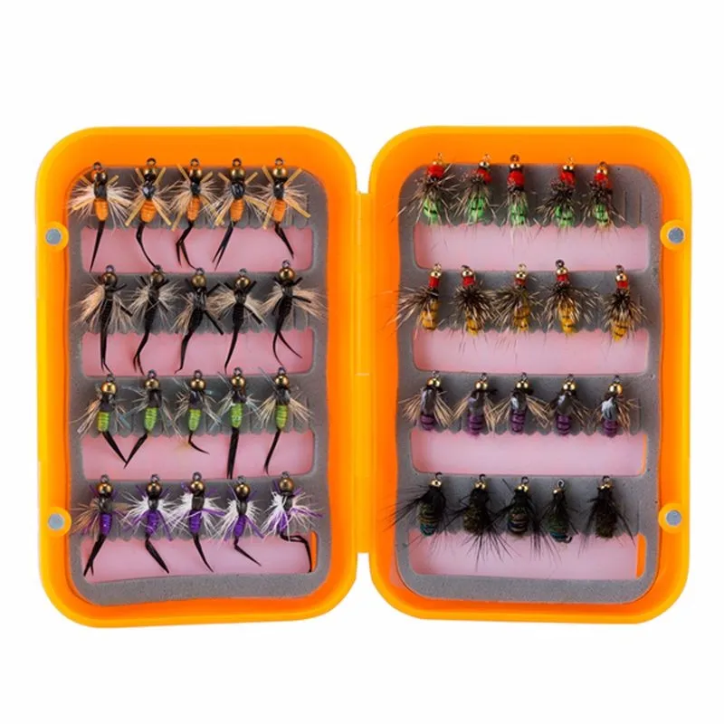 Wet Flies B Piscifun 40 шт. приманка для ловли нахлыстом, мокрая приманка для ловли нахлыстом, мухи для рыбной ловли, приманка для ловли нахлыстом - Цвет: Wet Flies B